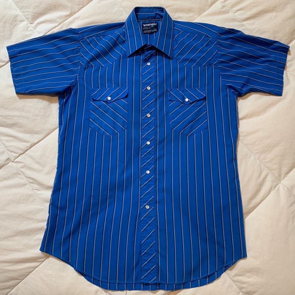 Wrangler Western Short Sleeve Pearl Snap Cowboy Cut Shirt 15.5